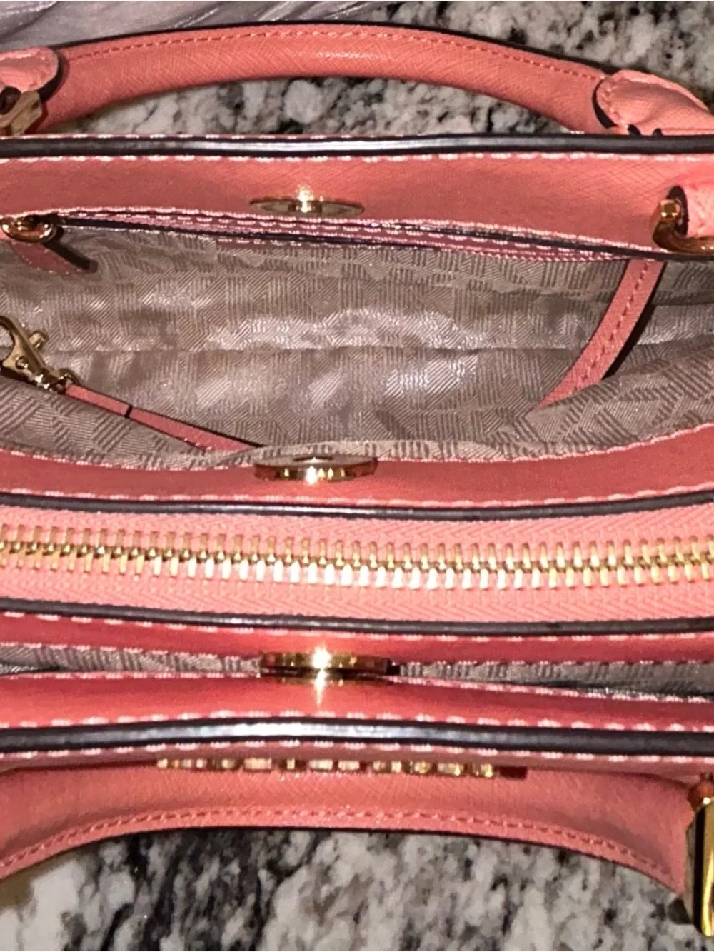 Michael Kors Coral Pink Saffiano Satchel